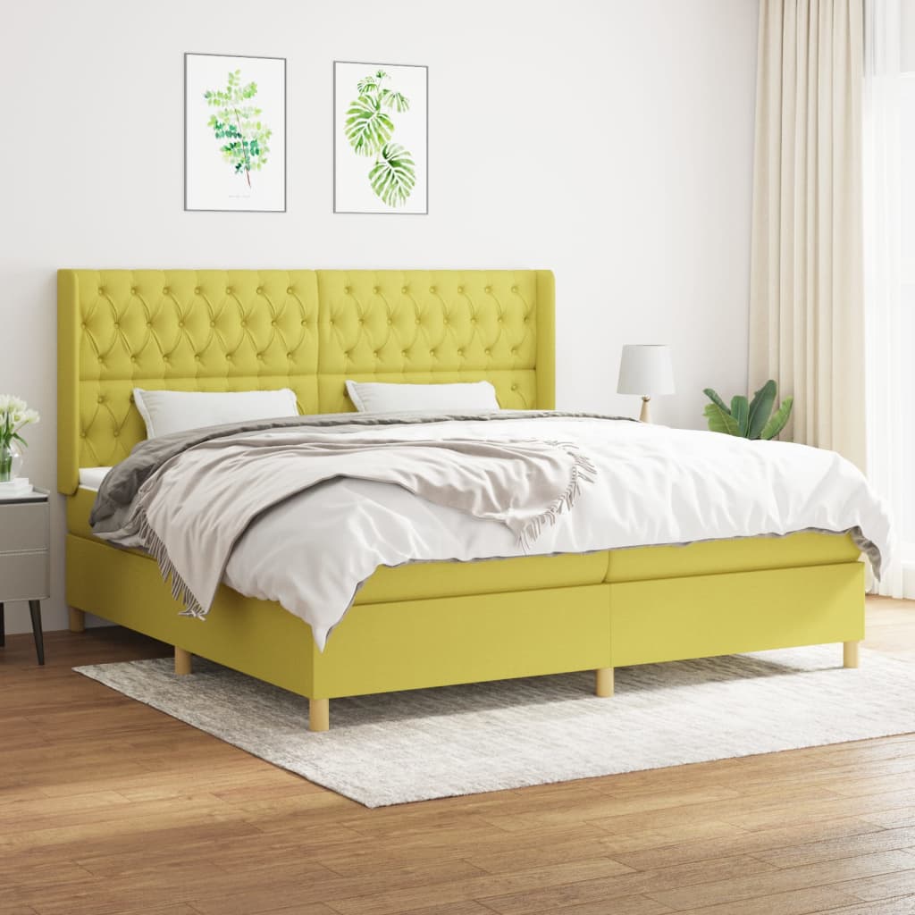 Boxspringbett Mit Matratze Stoff Grün