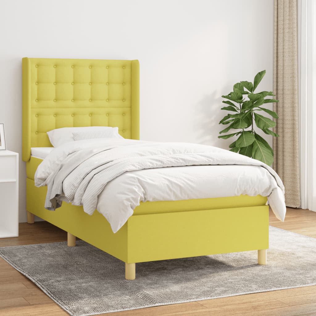 Boxspringbett Mit Matratze Stoff Grün