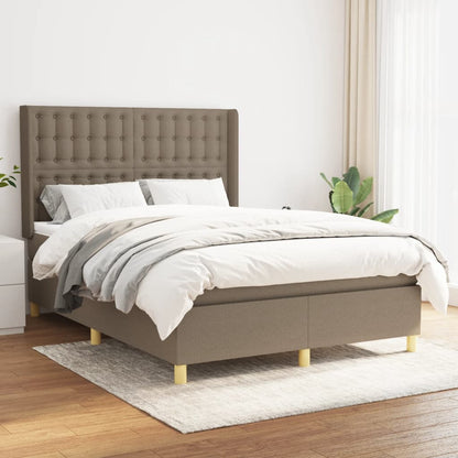 Boxspringbett Mit Matratze Stoff Taupe