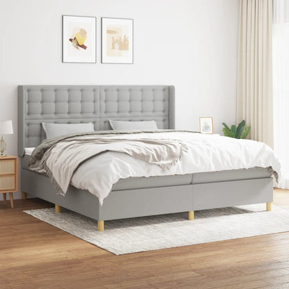 Boxspringbett Mit Matratze Stoff Hellgrau