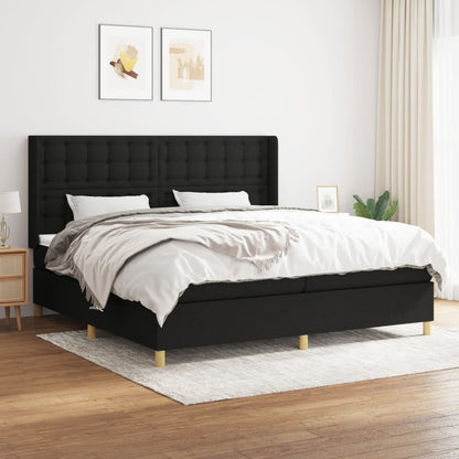 Boxspringbett Mit Matratze Stoff Schwarz