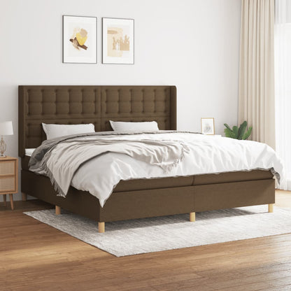 Boxspringbett Mit Matratze Stoff Dunkelbraun