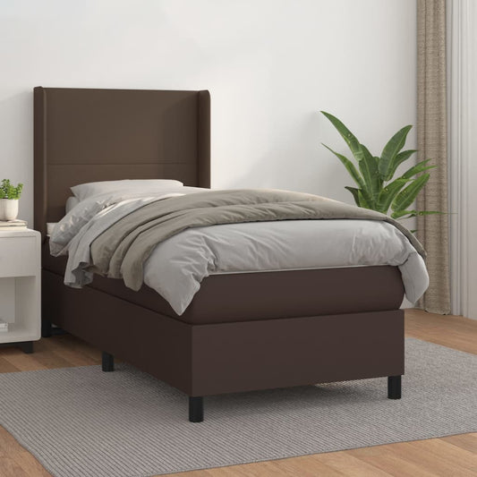Boxspringbett Mit Matratze Kunstleder Braun