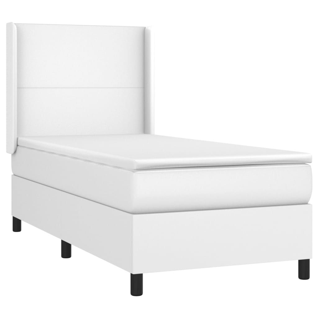 Boxspringbett Mit Matratze Kunstleder Weiß
