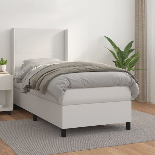 Boxspringbett Mit Matratze Kunstleder Weiß