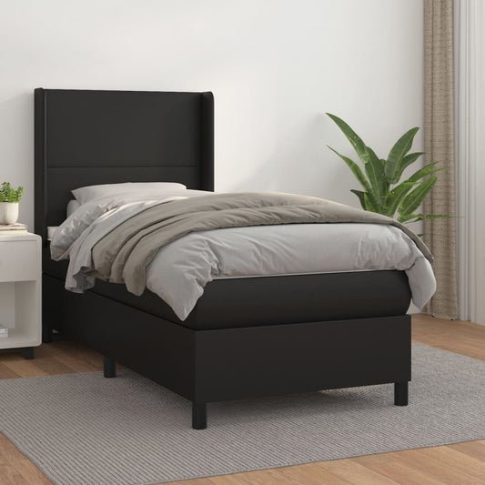 Boxspringbett Mit Matratze Kunstleder Schwarz