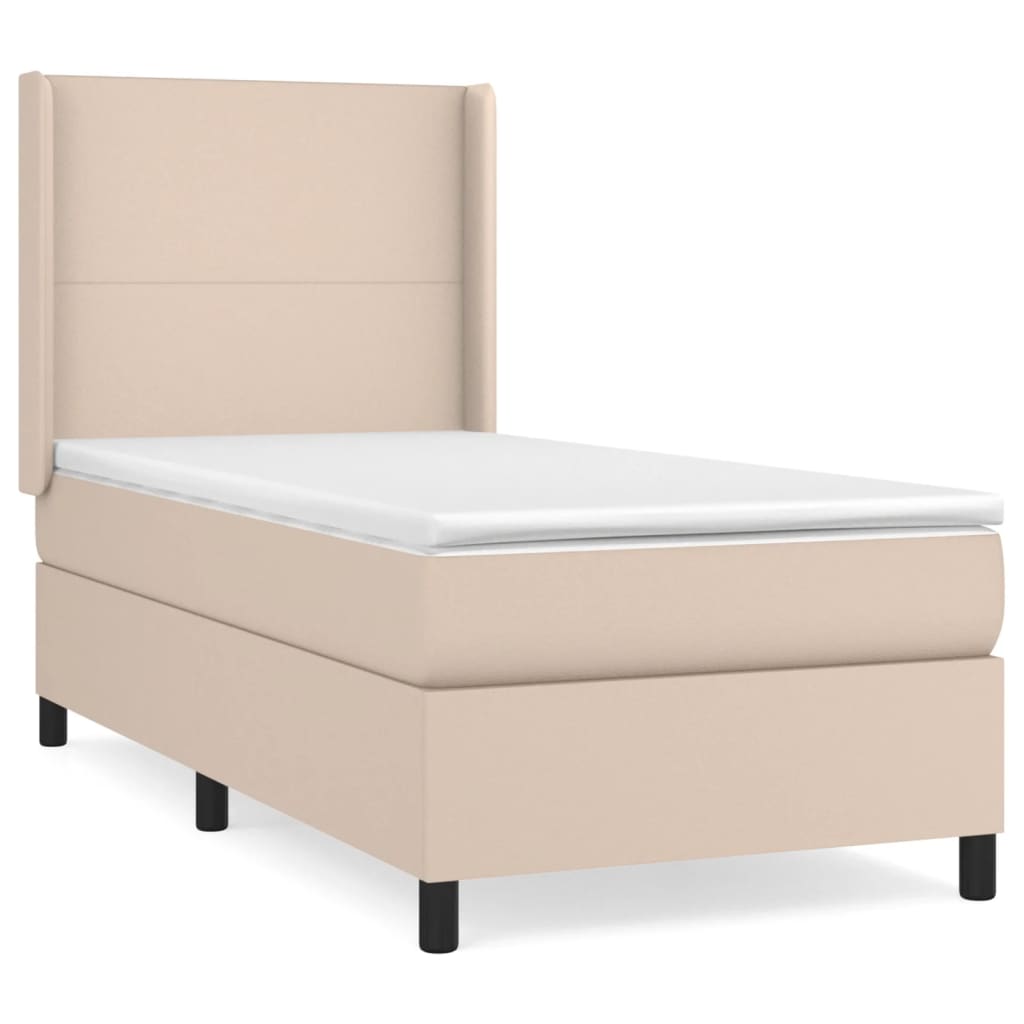 Boxspringbett Matratze -Braun 100X200Cm Kunstleder Cappuccino