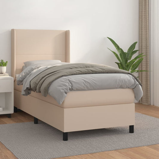 Boxspringbett Matratze -Braun 100X200Cm Kunstleder Cappuccino