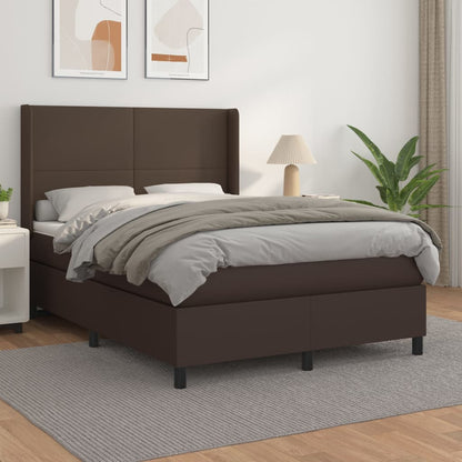 Boxspringbett Mit Matratze Kunstleder Braun