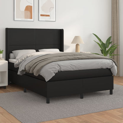 Boxspringbett Mit Matratze Kunstleder Schwarz