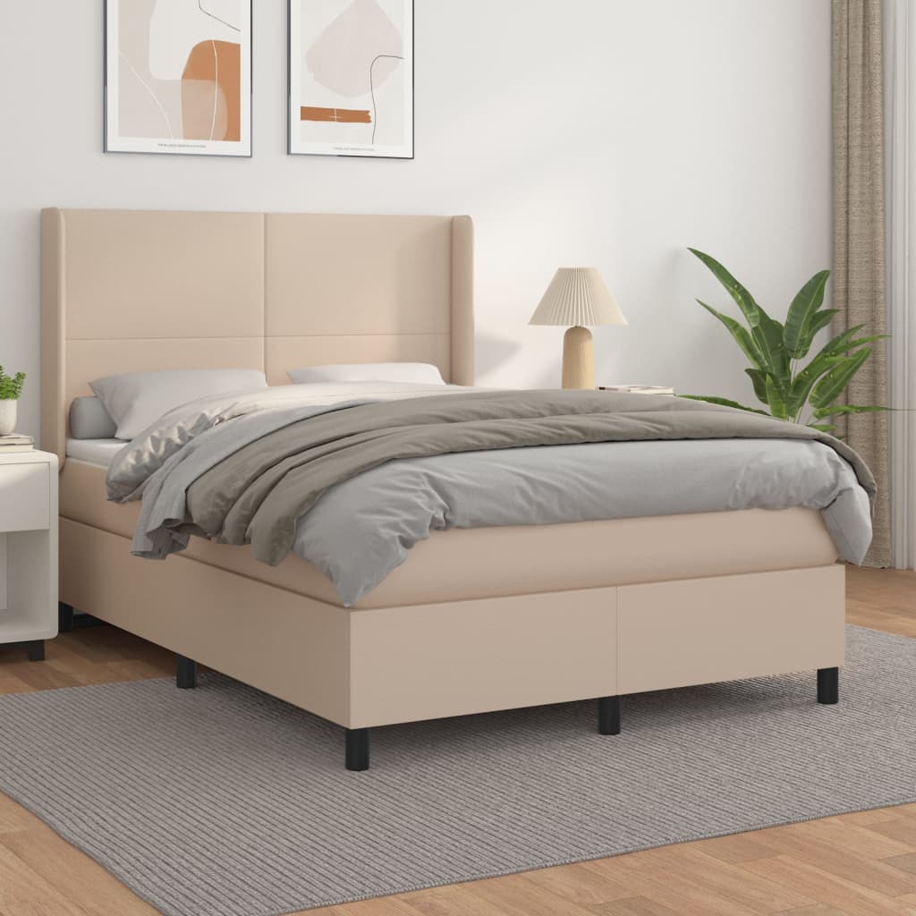 Boxspringbett Matratze -Braun 100X200Cm Kunstleder Cappuccino