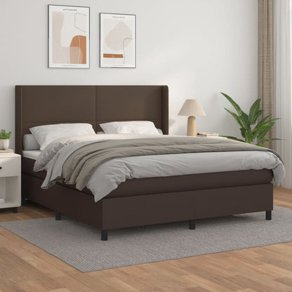 Boxspringbett Mit Matratze Kunstleder Braun