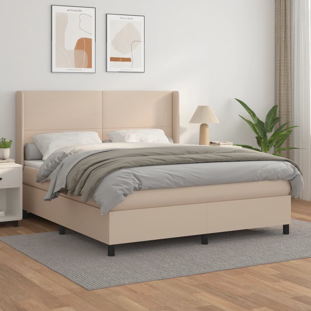Boxspringbett Matratze -Braun 100X200Cm Kunstleder Cappuccino