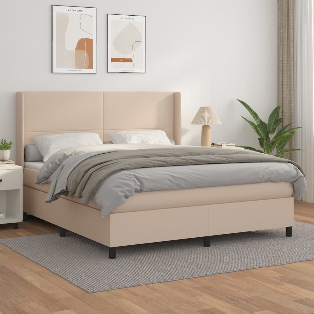 Boxspringbett Matratze -Braun 100X200Cm Kunstleder Cappuccino