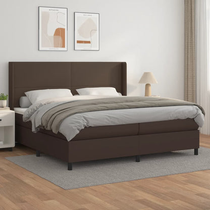 Boxspringbett Mit Matratze Kunstleder Braun