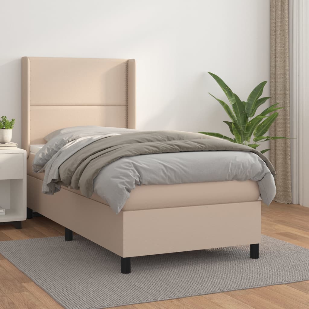 Boxspringbett Matratze -Braun 100X200Cm Kunstleder Cappuccino