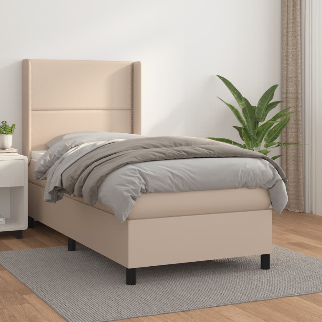 Boxspringbett Matratze -Braun 100X200Cm Kunstleder Cappuccino
