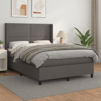 Boxspringbett Mit Matratze Kunstleder Grau