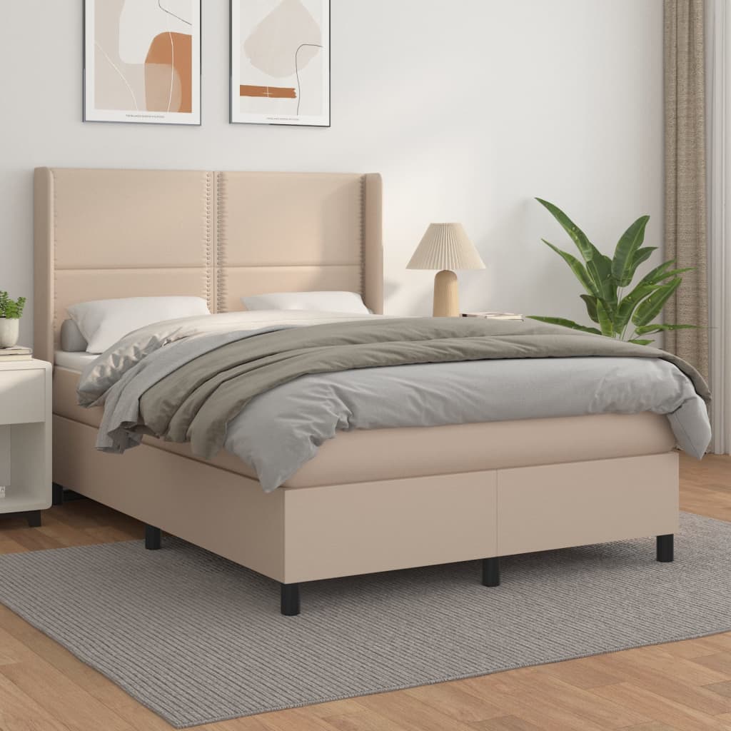 Boxspringbett Matratze -Braun 100X200Cm Kunstleder Cappuccino