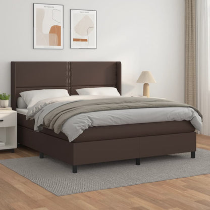 Boxspringbett Mit Matratze Kunstleder Braun
