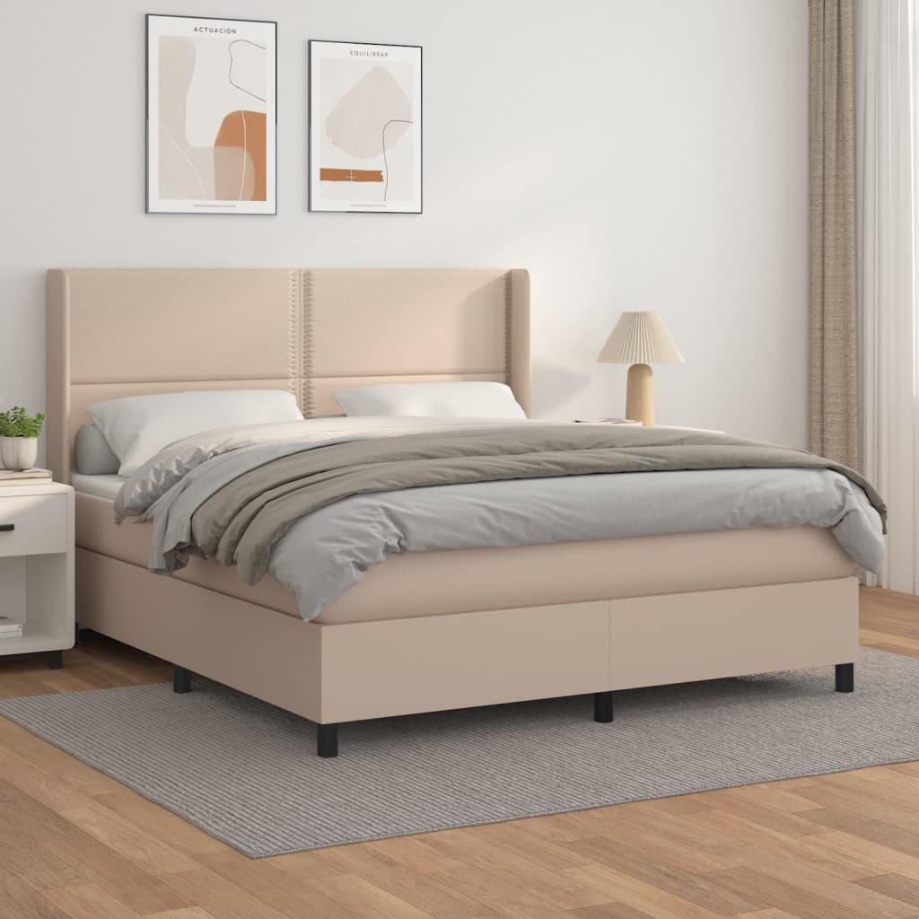 Boxspringbett Matratze -Braun 100X200Cm Kunstleder Cappuccino