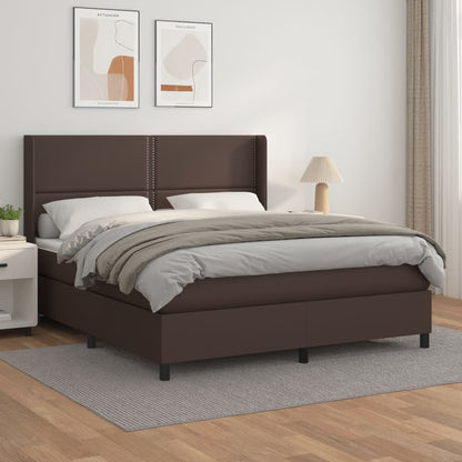 Boxspringbett Mit Matratze Kunstleder Braun
