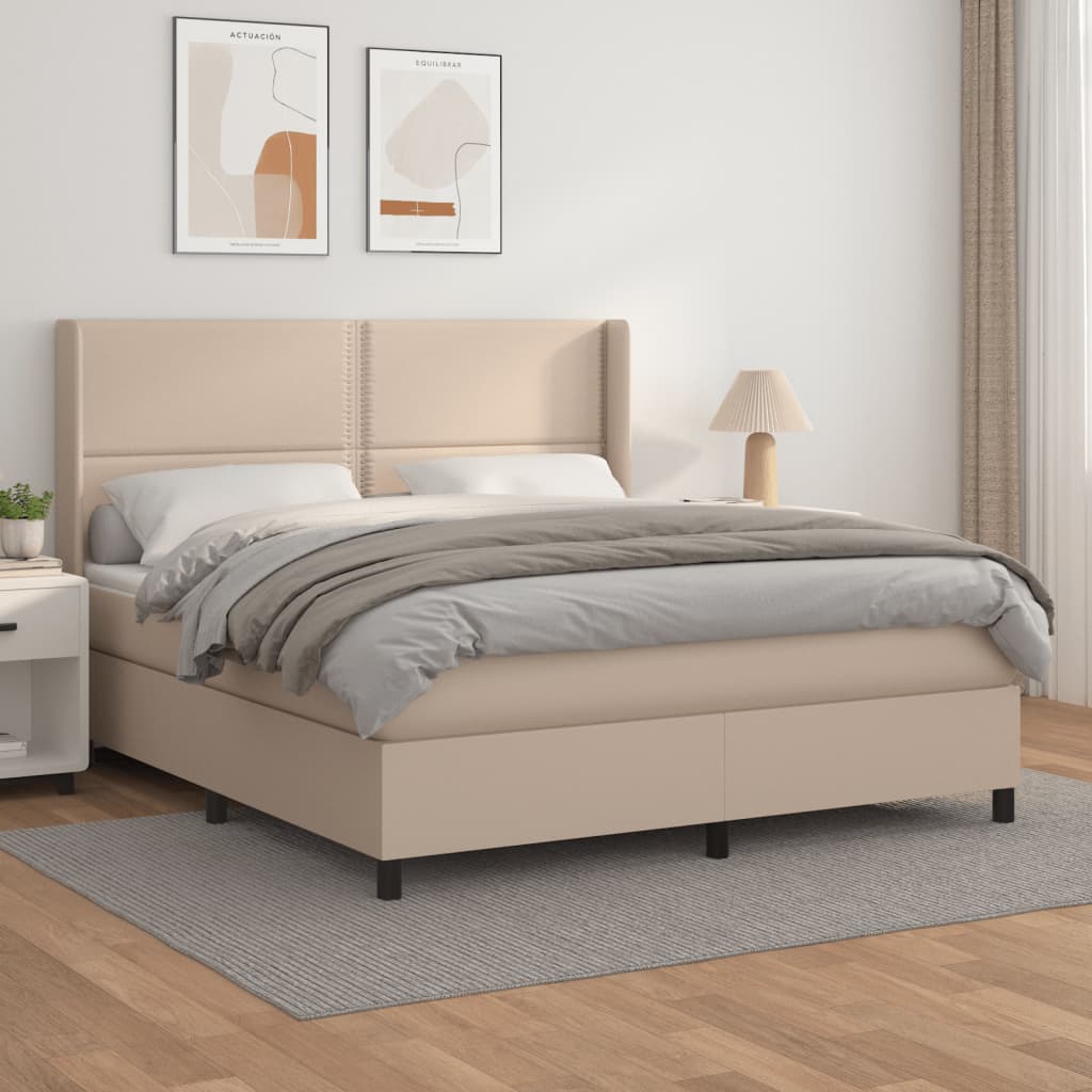 Boxspringbett Matratze -Braun 100X200Cm Kunstleder Cappuccino
