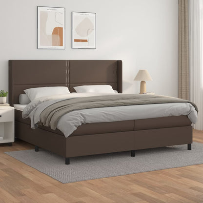 Boxspringbett Mit Matratze Kunstleder Braun