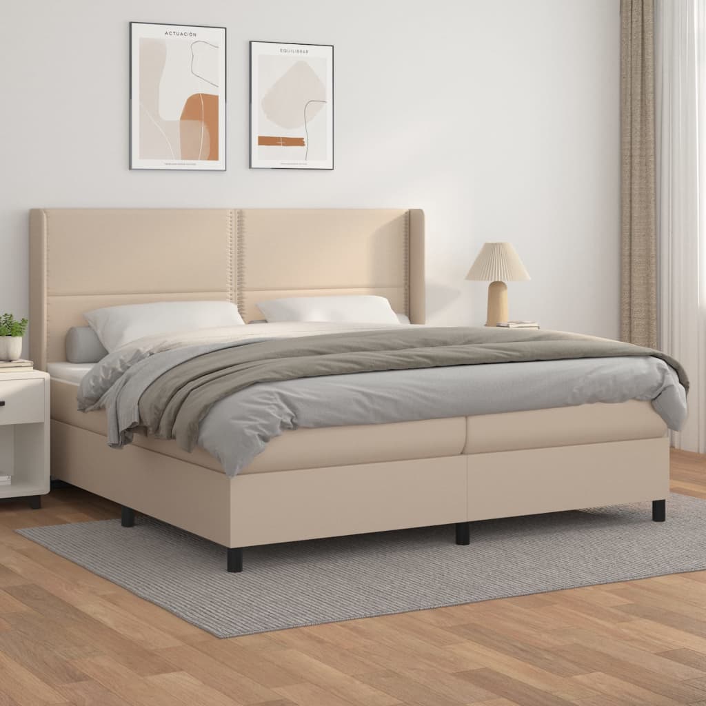 Boxspringbett Matratze -Braun 100X200Cm Kunstleder Cappuccino