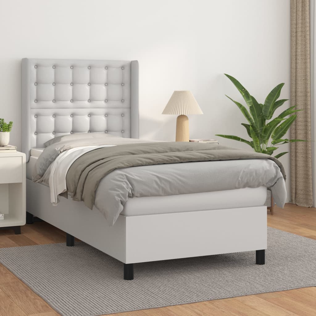 Boxspringbett Mit Matratze Kunstleder Weiß
