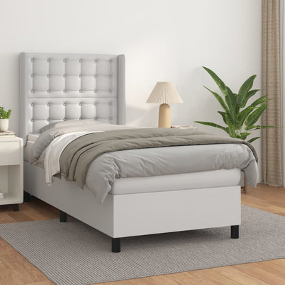 Boxspringbett Mit Matratze Kunstleder Weiß