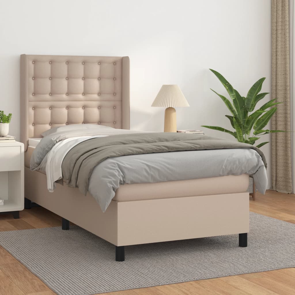 Boxspringbett Matratze -Braun 100X200Cm Kunstleder Cappuccino