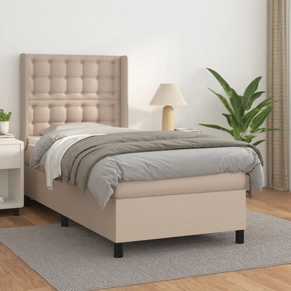 Boxspringbett Matratze -Braun 100X200Cm Kunstleder Cappuccino