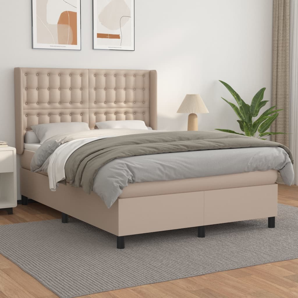 Boxspringbett Matratze -Braun 100X200Cm Kunstleder Cappuccino