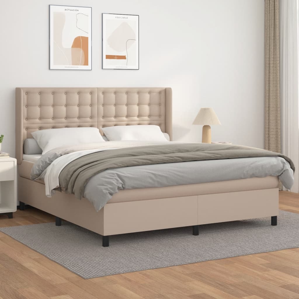 Boxspringbett Matratze -Braun 100X200Cm Kunstleder Cappuccino