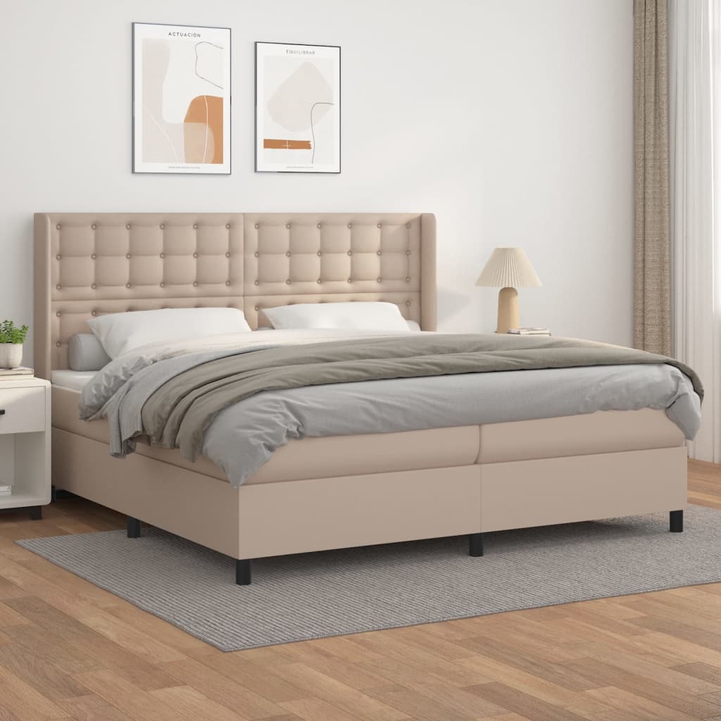 Boxspringbett Matratze -Braun 100X200Cm Kunstleder Cappuccino