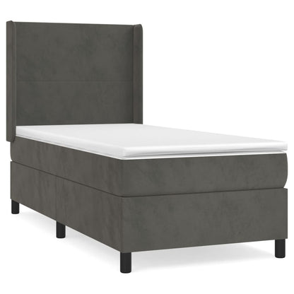 Boxspringbett Mit Matratze Samt Dunkelgrau