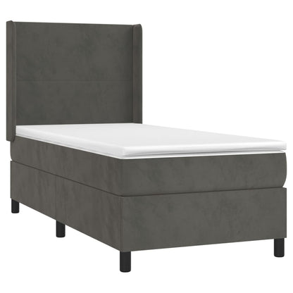 Boxspringbett Mit Matratze Samt Dunkelgrau