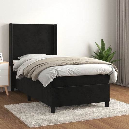 Boxspringbett Mit Matratze Samt Schwarz