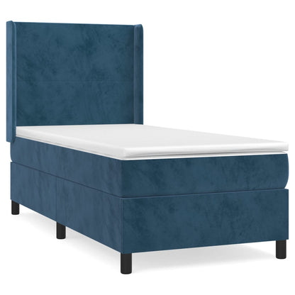 Boxspringbett Mit Matratze Samt Dunkelblau