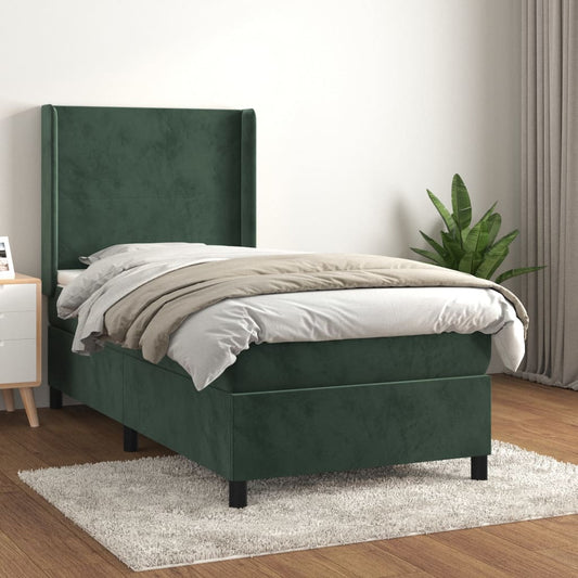 Boxspringbett Mit Matratze Samt Dunkelgrün