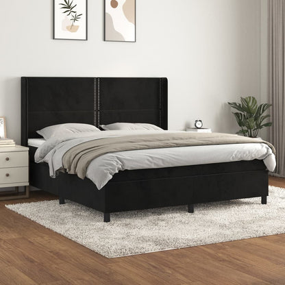 Boxspringbett Mit Matratze Samt Schwarz