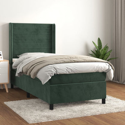 Boxspringbett Mit Matratze Samt Dunkelgrün