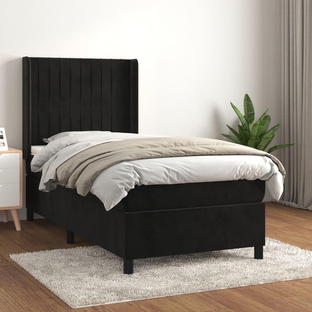 Boxspringbett Mit Matratze Samt Schwarz