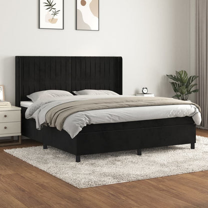 Boxspringbett Mit Matratze Samt Schwarz