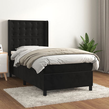 Boxspringbett Mit Matratze Samt Schwarz