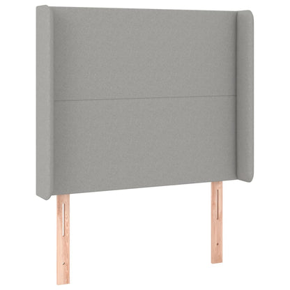 Boxspringbett Mit Matratze & Led Stoff Hellgrau