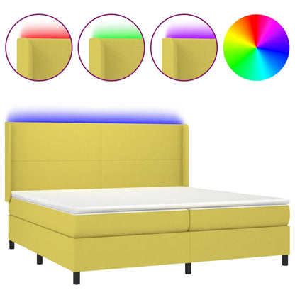 Boxspringbett Mit Matratze & Led Stoff Grün