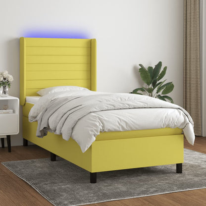 Boxspringbett Mit Matratze & Led Stoff Grün