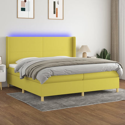 Boxspringbett Mit Matratze & Led Stoff Grün